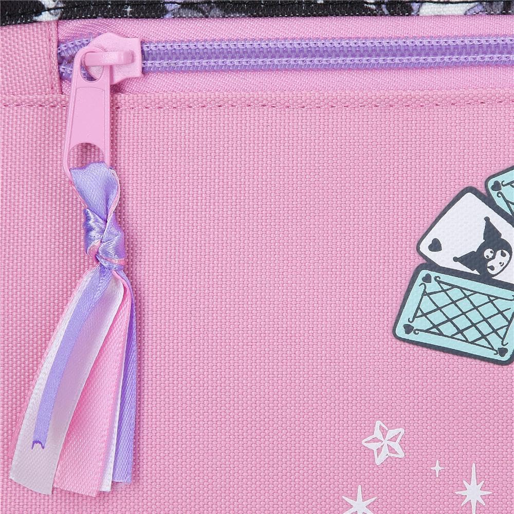 Sanrio Kuromi Fortune Telling Mochila infantil, mochila escolar, fabricada en Poliéster, bolsillos laterales, tirantes anchos ajustables de Joumma Bags