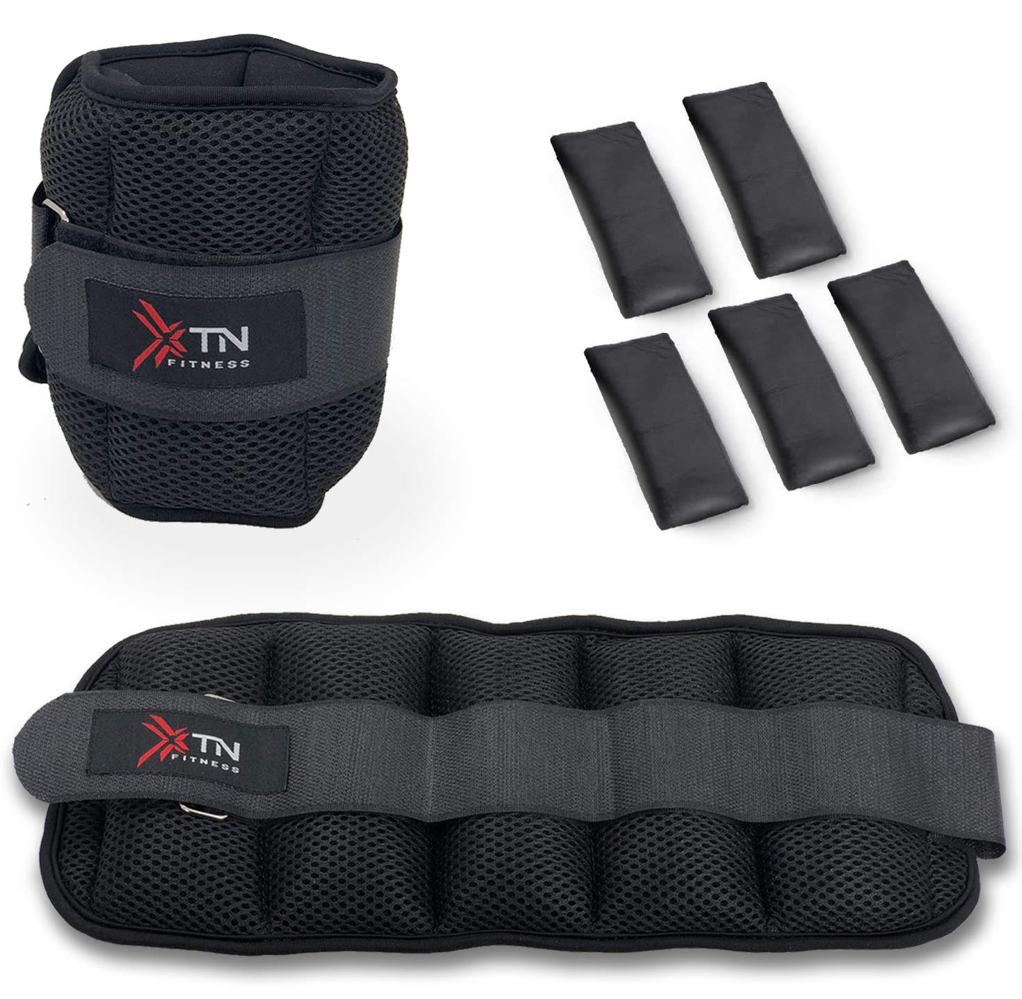 XTN Fitness Adjustable Ankle Weights Set, Ankle Wrist Weight Straps, with Removable Weight 0.4Kg-2.0Kg for Per Ankle made of neoprene, 2 Pack Total Weight 4.0kg for Jogging, Walking, Gym, Fitness