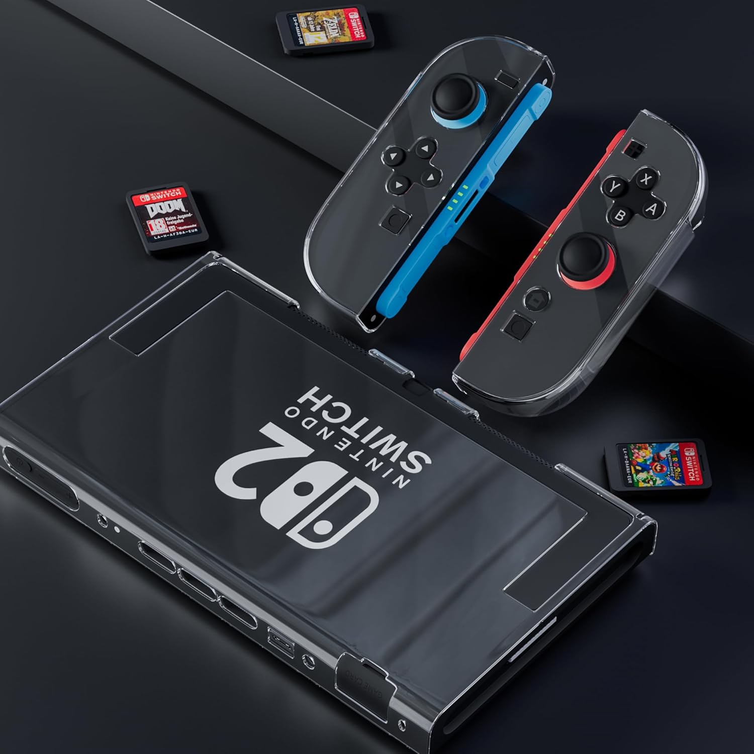 [Improved Version] Switch 2 Dockable Case, Clear Protective Cover Skin Compatible with Nintendo Switch 2 2025 Console, Transparent Hardshell Easy to Switch 2 Charging Dock Docking - Image 2