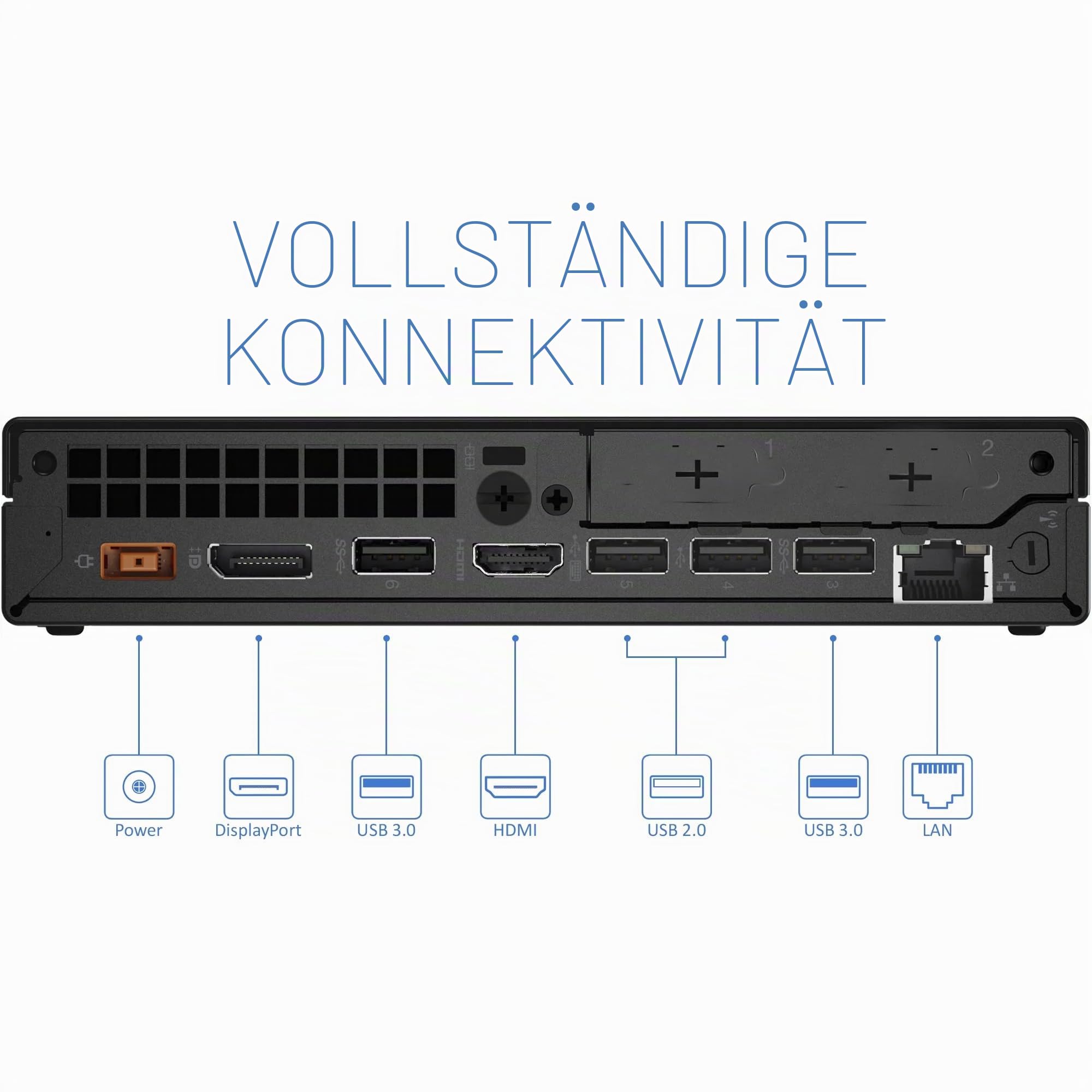 Lenovo ThinkCentre M720q mini Desktop Computer, Intel Core i5-9500T, 16GB RAM, 256GB SSD, WiFi, Bluetooth, Keine Tastatur und Maus, Windows 11 Pro (Generalüberholt)