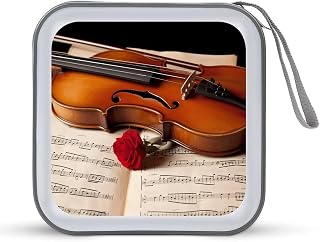 Violin Sheet Music CD Case Binder for Travel Car DVD Storage Case DVD Storage Bag with Handles Cover CD Storage Binder for Blu-ray Movie Music Audio Disks 40 Disc Units