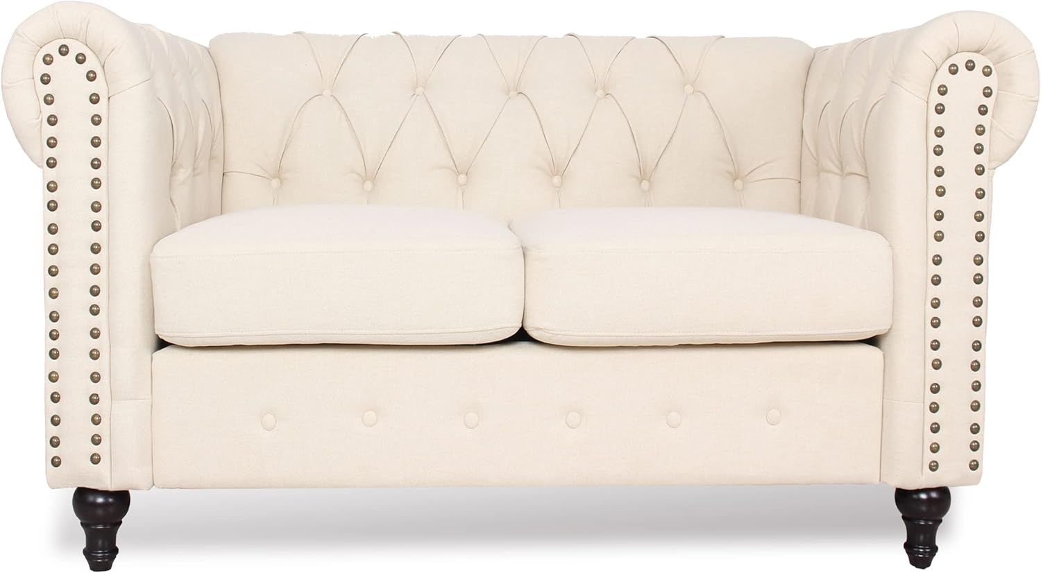 DRNCURN Chesterfield Sofa with Nail-Head for Living Room Office Sofa Set Modern Fabric Sofa Accent Tufted Chairs for Living Room