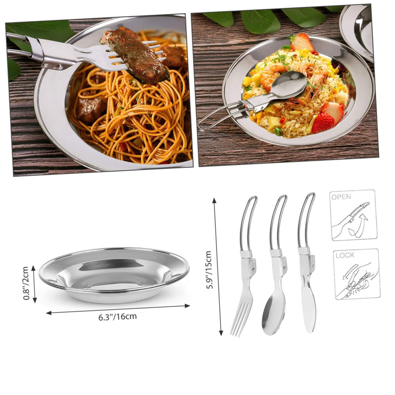 YARNOW Juego de Utensilios de Cocina Set de Ollas y Tetera para Acampar Portátil Aleación de Aluminio Ligera Color Negro para 2-3 Personas Adecuado para Camping y Actividades al Aire