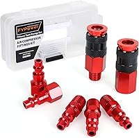 Vista 8 de Accesorios de manguera de aire, 3 piezas de conectores de manguera de aire giratorios de 360 grados, accesorios de aire NPT macho y hembra de 1/4