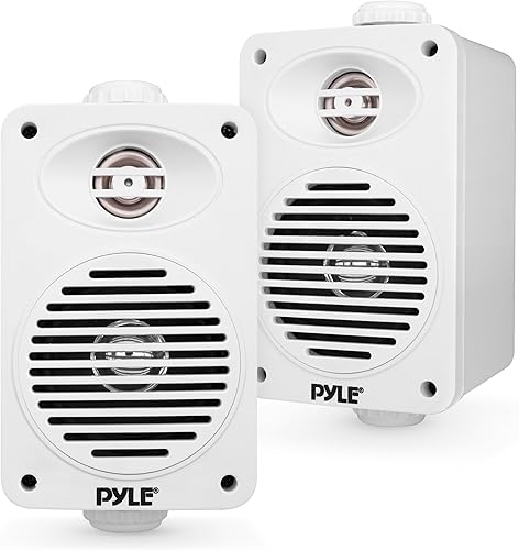 Miniatura 9 de Pyle Altavoz Bluetooth impermeable de 2 vías para interiores y exteriores de 3.5 pulgadas, ½ tweeter de polímero de alto cumplimiento, sistema de