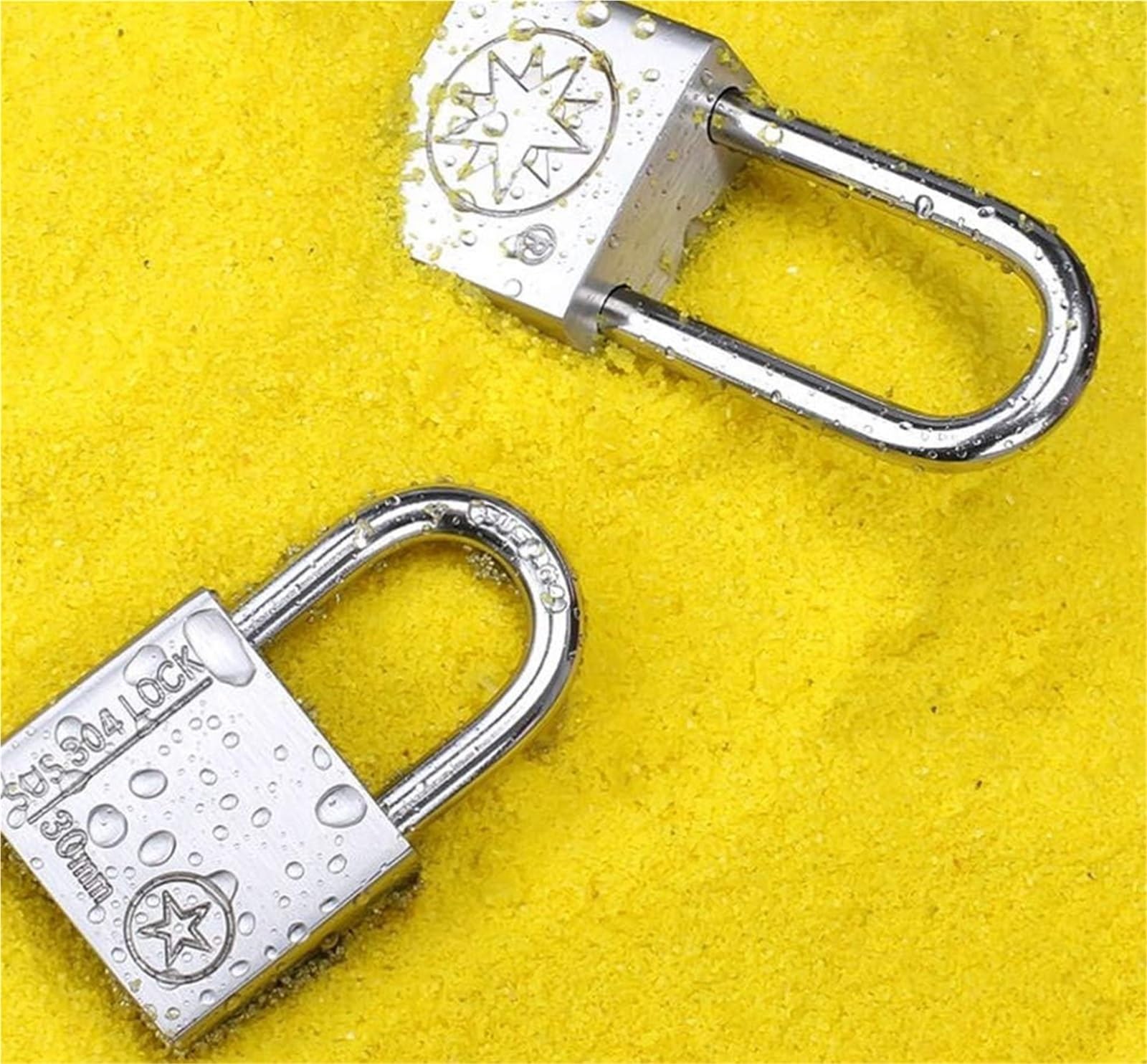 Lucchetti con chiave for impieghi gravosi Lucchetto con chiave ad anello lungo ad alta sicurezza for esterni, Lucchetto di sicurezza antiruggine e antifurto Corpo della serratura della porta 4 chiavi(