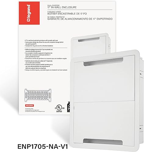 Miniatura 11 de Legrand ENP1705-NA – OnQ manejo de cableado, caja de multimedia estructurada, caja de pared, caja de cine en casa, caja de almacenamiento empotrada,