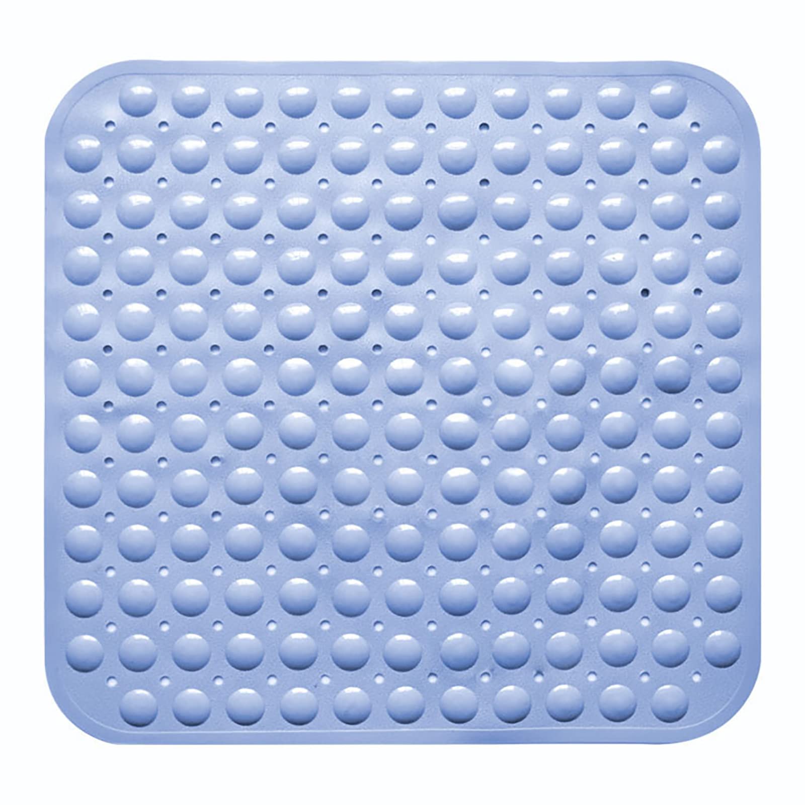 Tapis de bain antidérapant lavable bleu 53 x 54 cm avec ventouses