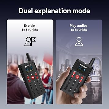Retekess TT127 Audio Tour Guide Upgrade System, Audio Guide for Tour, 200m, Supports 41 Languages, 16GB Storage, Translation System for Exhibition Gallery (2 Transmitter 38 Receivers)