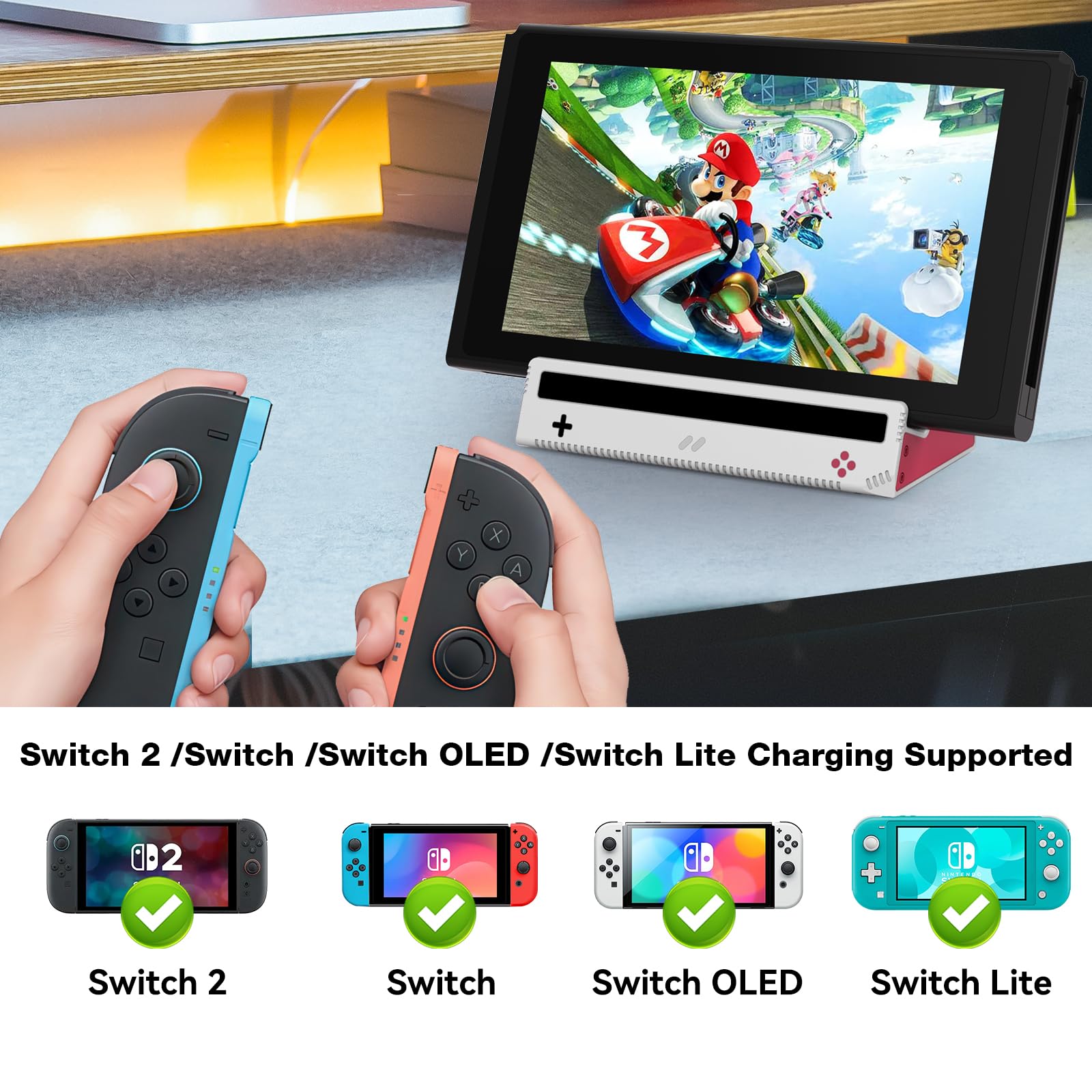 HEIYING Dock di Ricarica per Nintendo Switch/OLED/Lite, Stazione per Switch Dock con porta USB-C Standard per una Facile Ricarica della Console
