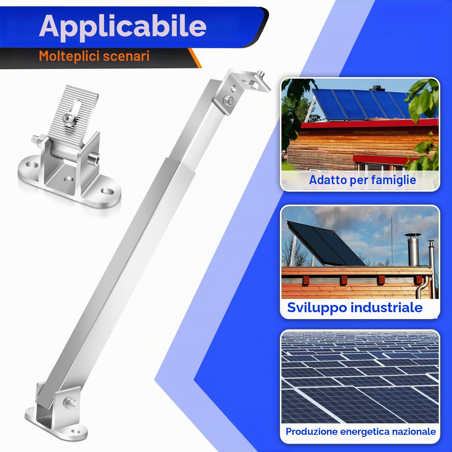 Gimisgu Supporto Regolabile per Pannello Solare 0°-60° 2 Paia