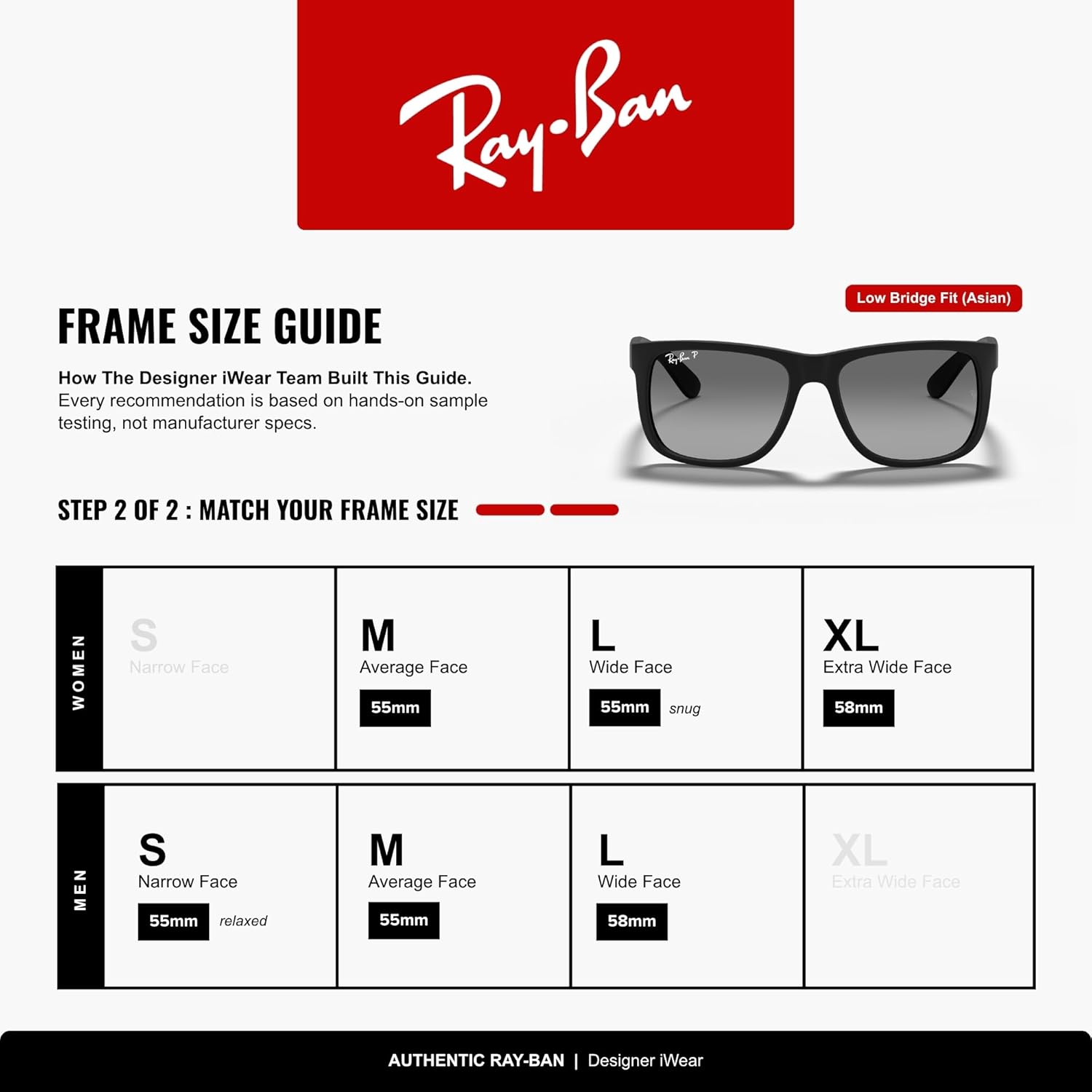 Ray-Ban RB4165F Justin Classic Square Sunglasses for Men
