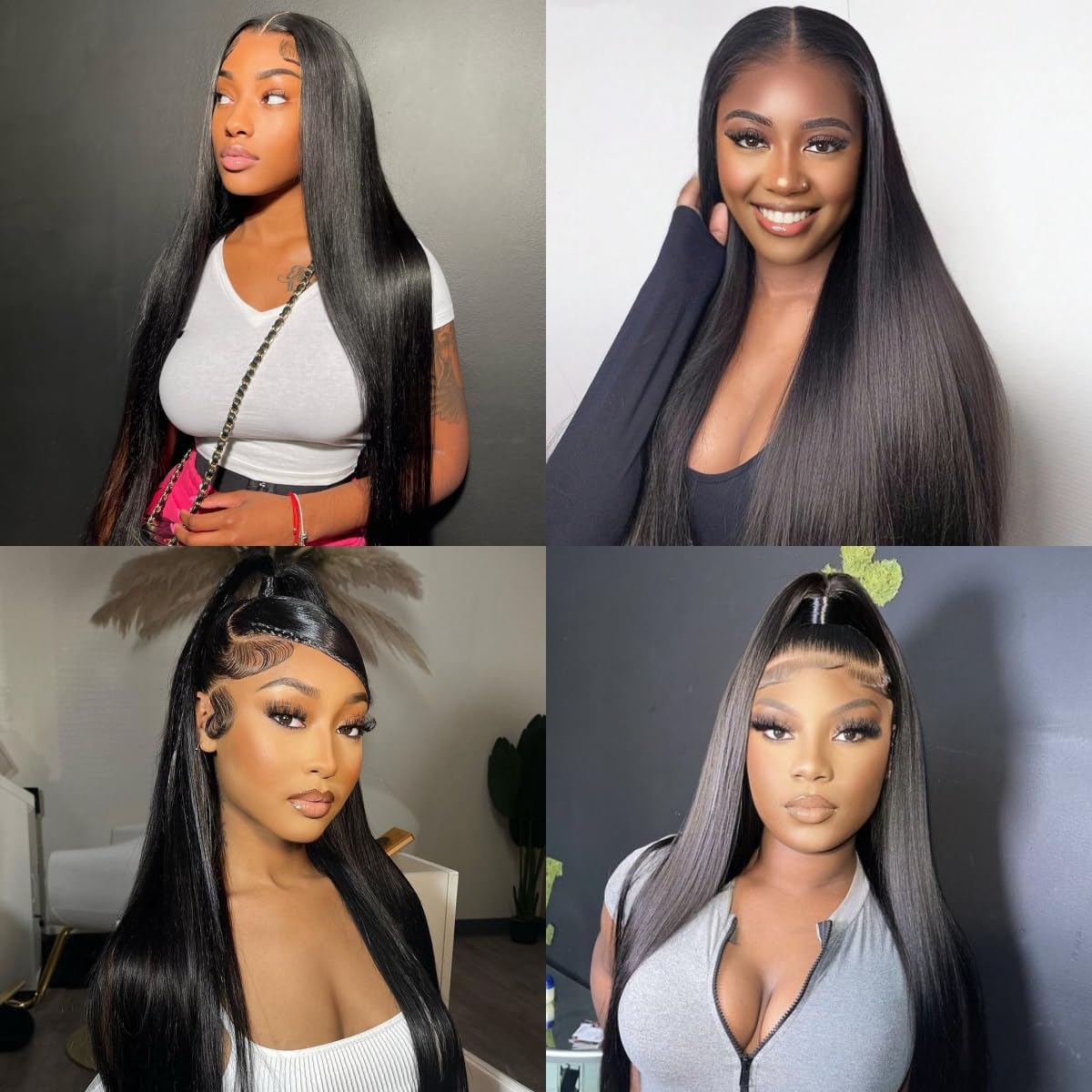 13x4 Straight Lace Front Wig Human Hair 250 Density Glueless HD Transparent Platinum Blonde Lace Front Wigs Human Hair Pre Plucked #60  main image 4