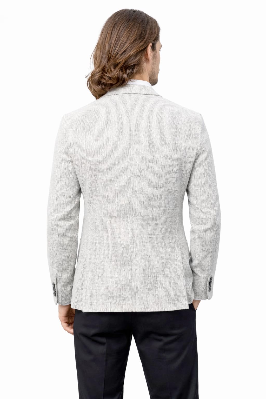 Blazer Uomo Elegante Casual in Cotone, Giacca Sartoriale Monopetto Due Bottoni Made in Italy con Tasche, Colore Cenere