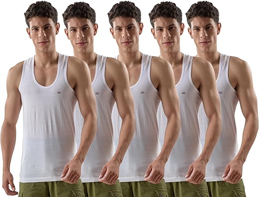 LUX VENUS Men’s Cotton Vest (Pack of 5)