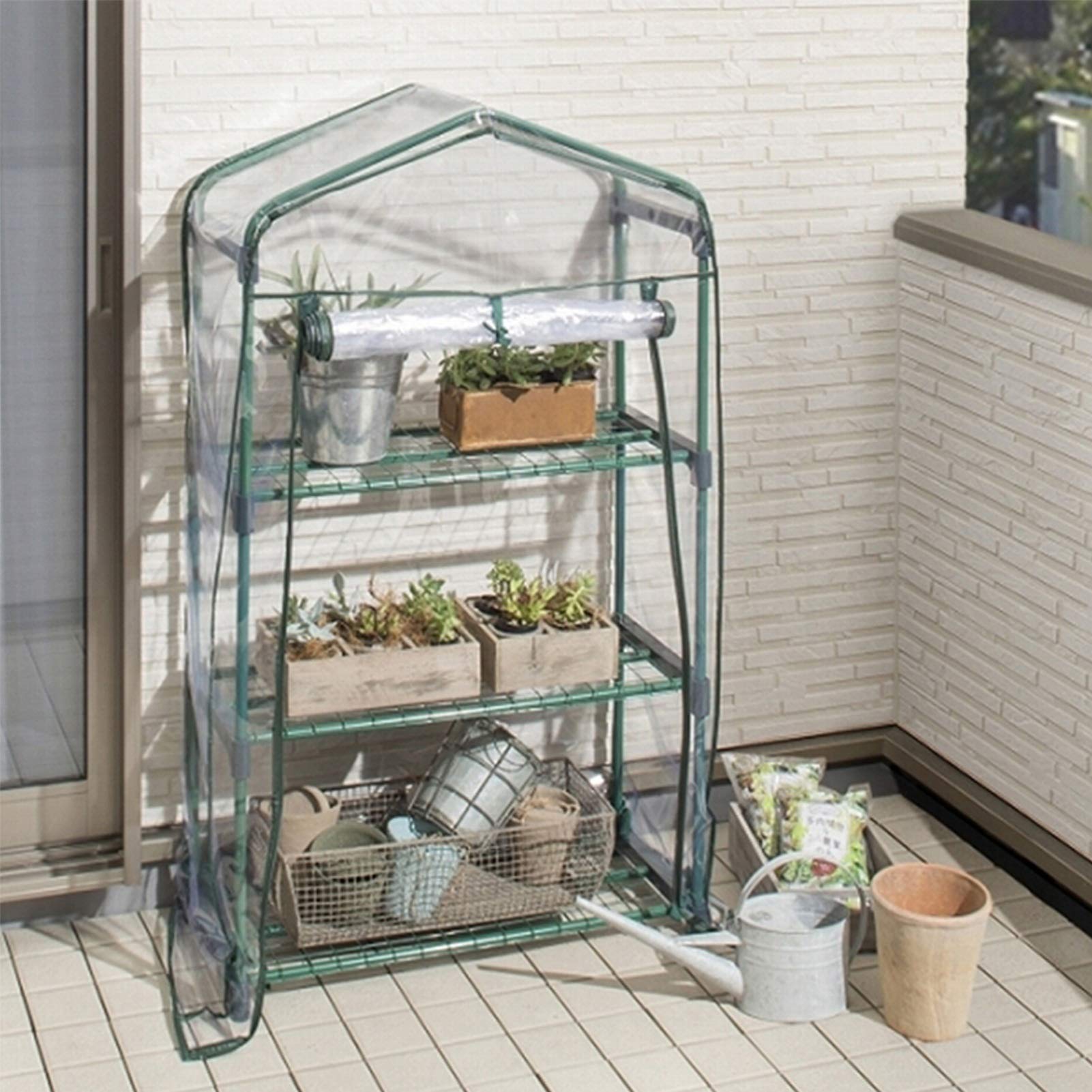 Tragbares Gewächshaus 125x95x95 Cm – Mit PVC-Abdeckung, 6 Erdspießen, Für Gartenbeete, Schutz Vor Frost & Insekten