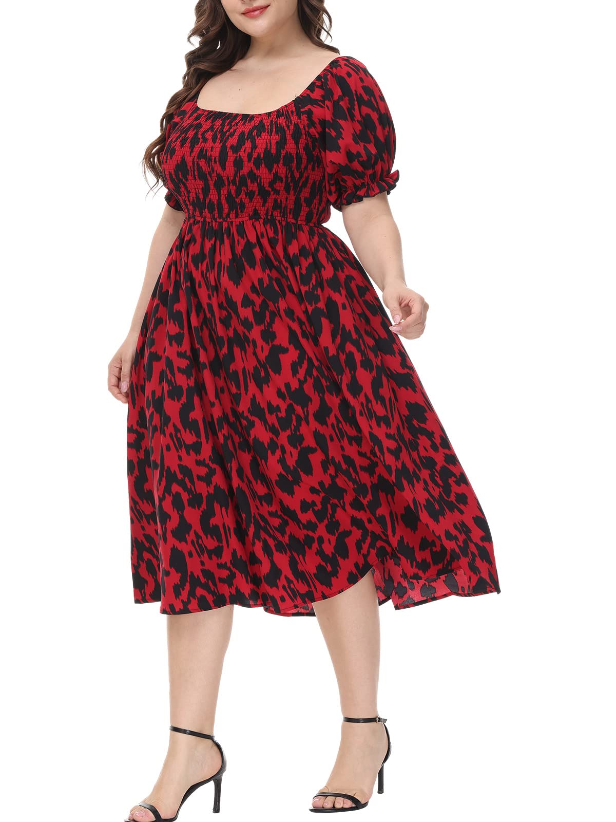 ALLEGRACEALLEGRACE Plus Size Square Neck Maxi Dress