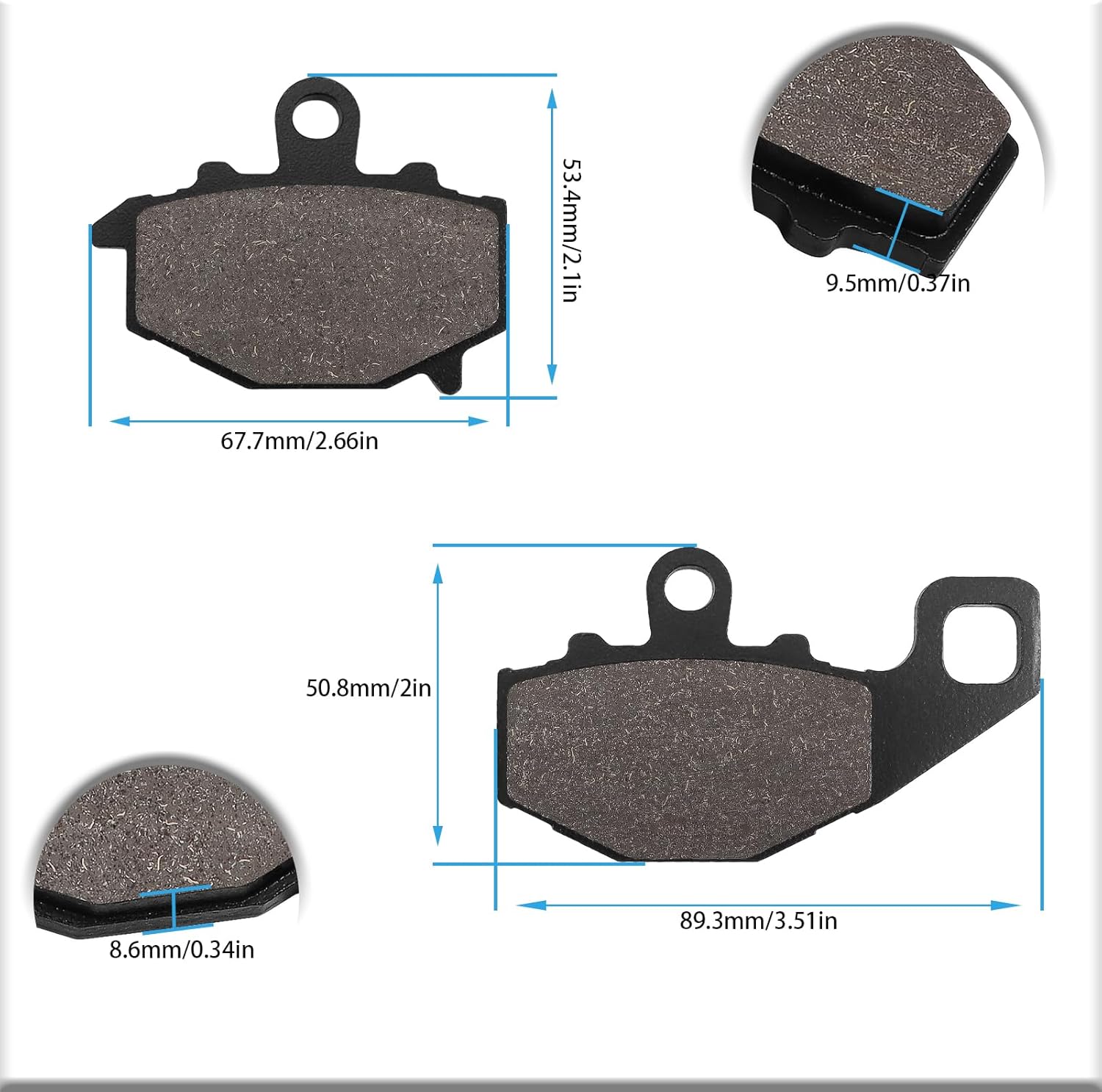 ZICOO Brake Pads for Kawasaki Ninja 650 R EX650 2006-2016 ER-6N ER650 2009-2010 Z750 S ZR750 2005-2006 GPZ 1100 ZX1100 1995-1997 KLE650 2014, Front & Rear