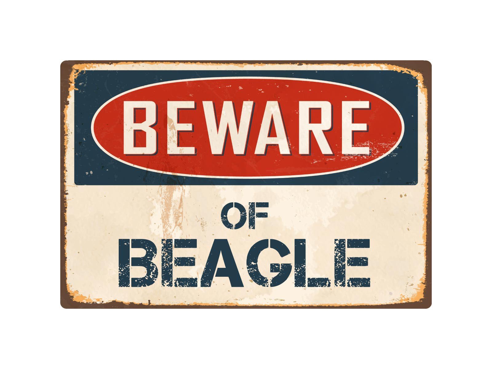 StickerPirate Beware of Beagle 8” x 12” Vintage Aluminum Retro Metal Sign VS041-picture-10