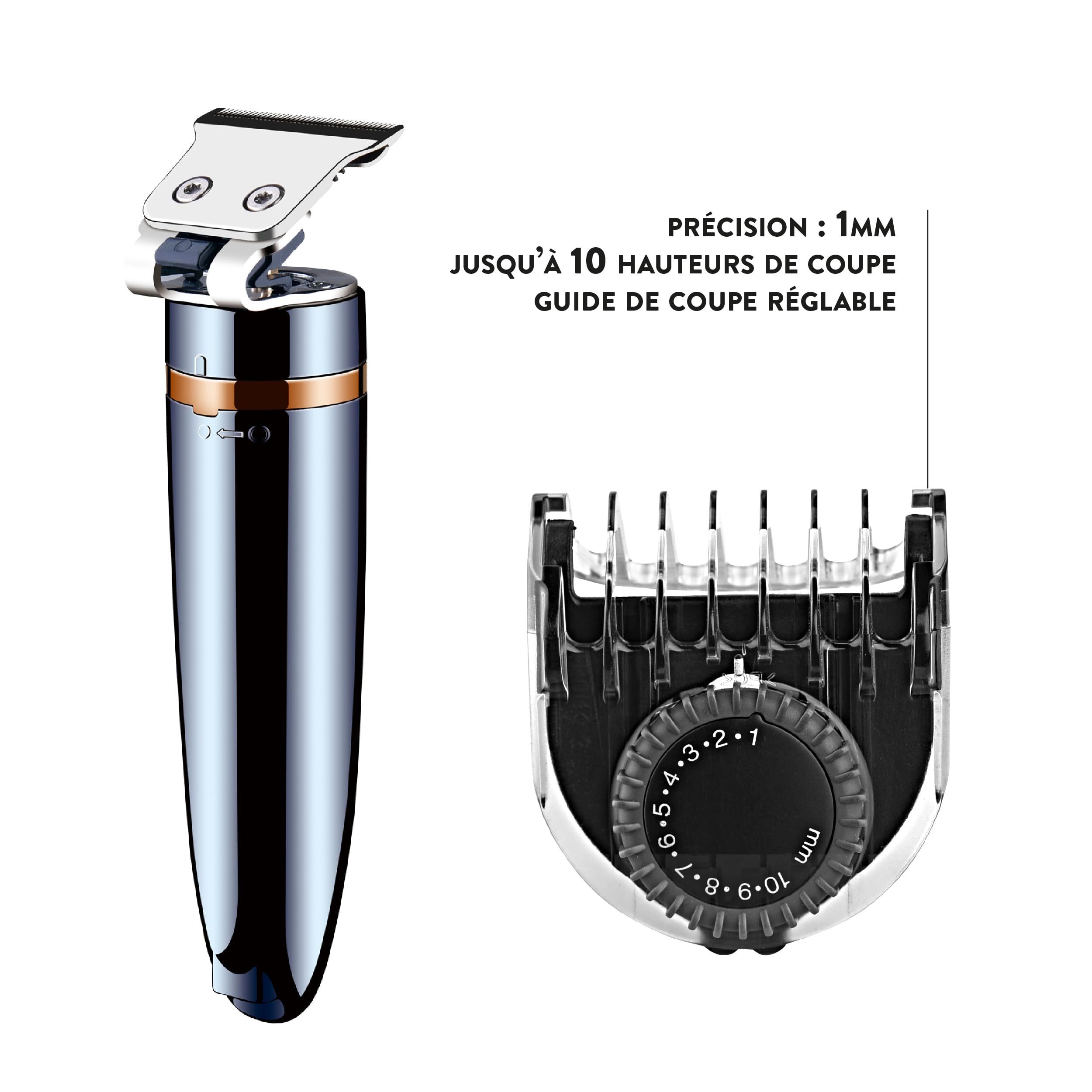Jean Louis David - Cortapelos Infinite Styler 4 en 1 - Cuchillas anchas 37 mm - Para cabeza, nariz y orejas - Peine ajustable 10 alturas - Precisión en barba, bigote y cabello - Uso inalámbrico