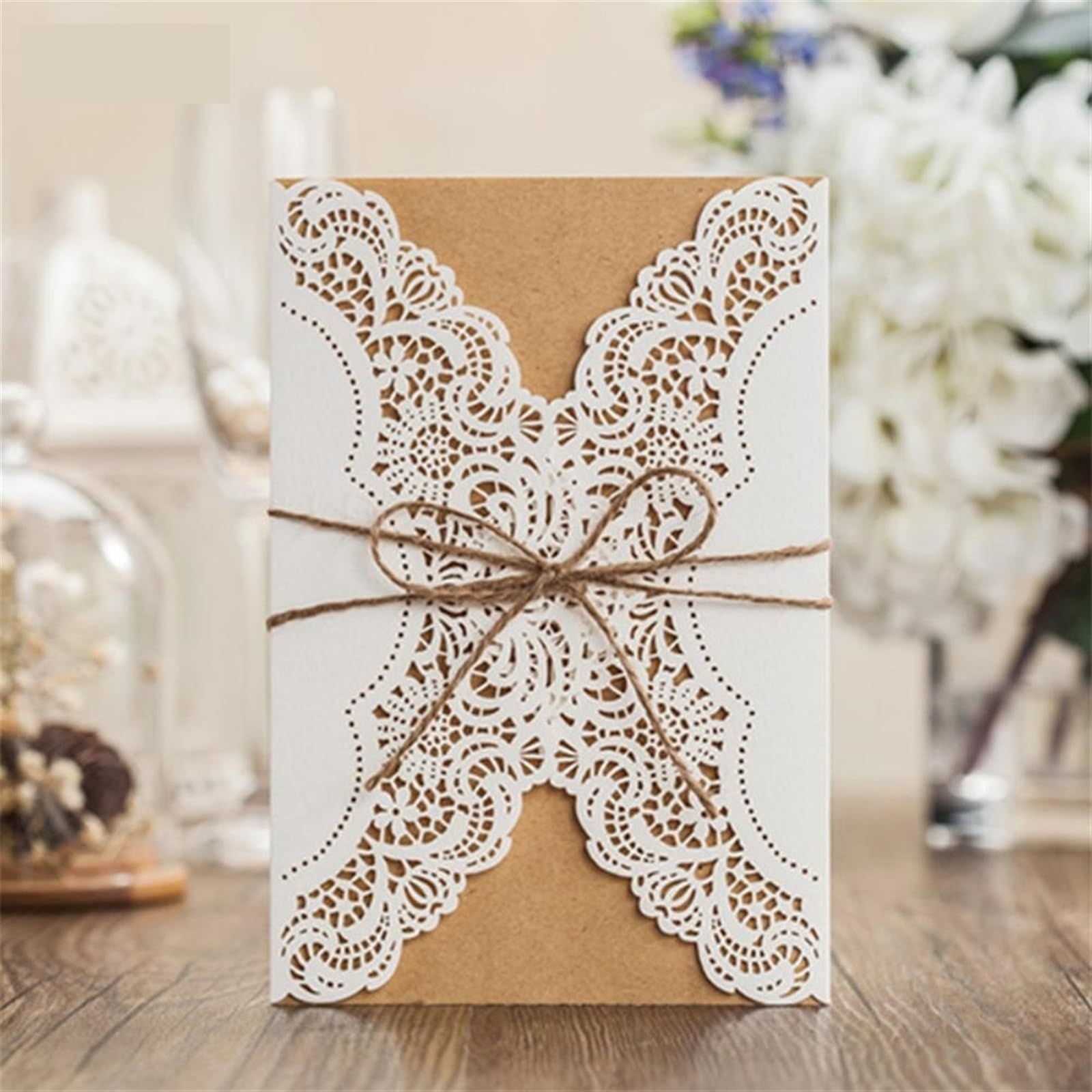 Zestaw 50 sztuk papieru z kopertami, prezent urodzinowy, kartki okolicznościowe, dekoracje ślubne, artykuły imprezowe na ślub, zaręczyny, rocznicę (biały)(Yellow)