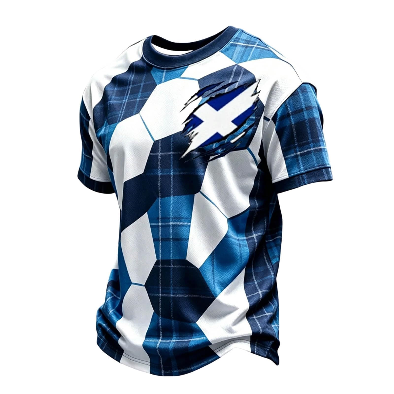 WDCHAOYUE Mens Scotland Flag Soccer T-Shirt Football 2026 World Cup Scotland Short Sleeve Crewneck Shirt for Football Fans Supporters