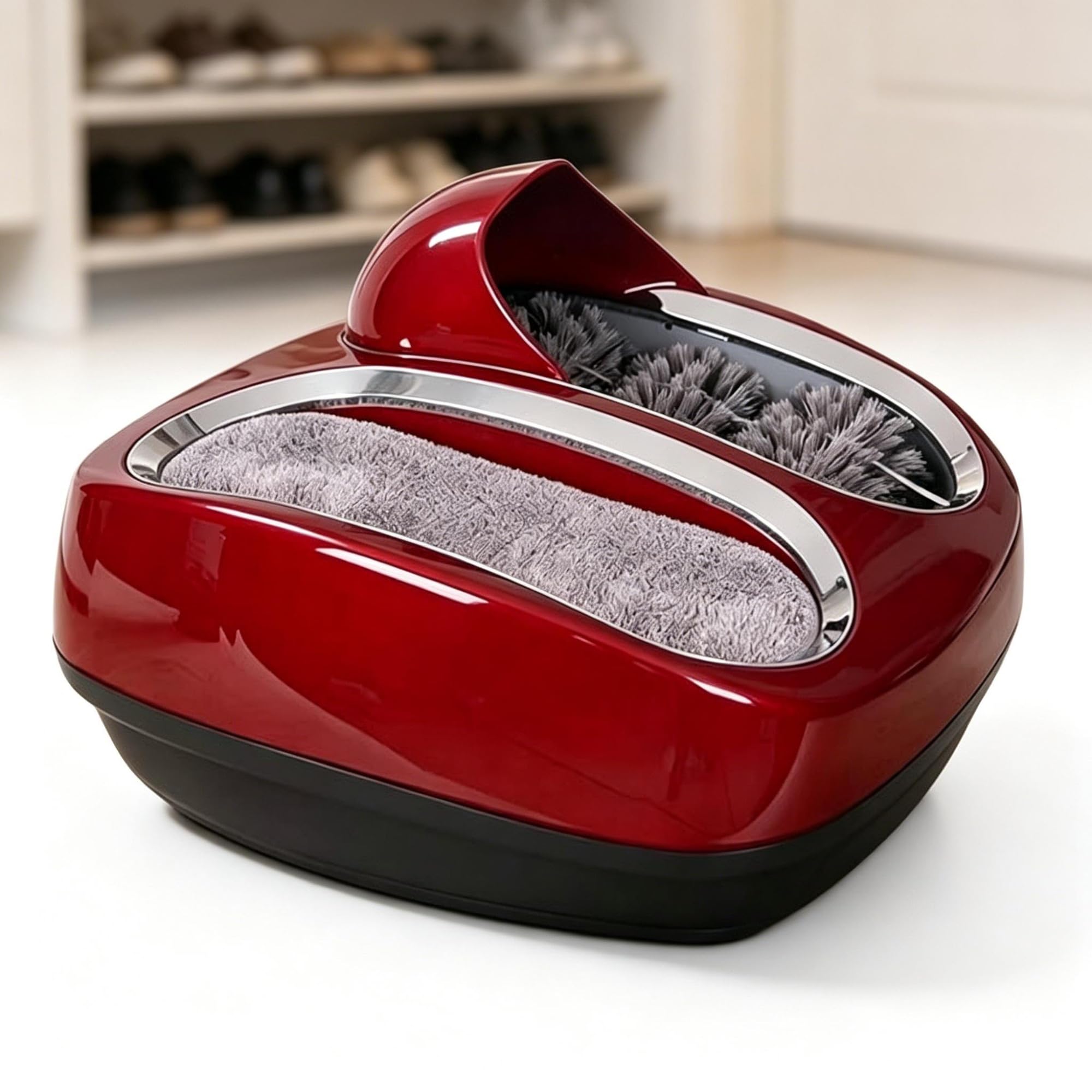 Limpiador automático de Suelas, Pulidora eléctrica de Calzado por inducción Inteligente, Lavadora de Calzado compacta para hogares y oficinas(Red)