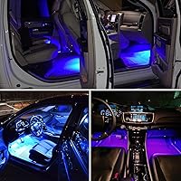 Vista 8 de Nilight 4 luces USB para interiores de automóvil, 48 LED, tiras de luces LED RGB con control de aplicación, sonido de música, modo activo debajo