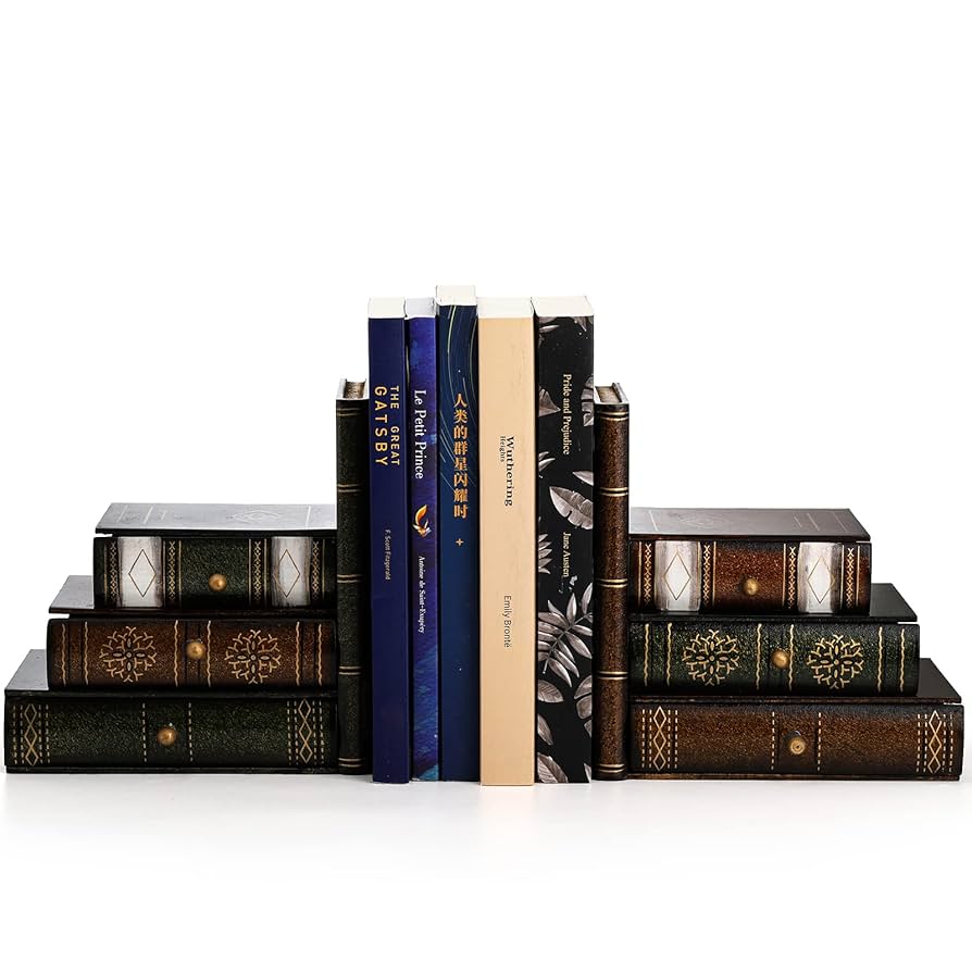 ムーブックスセット　mubooks Amazon.com: Fasmov Wood Bookends with Desktop Organizer