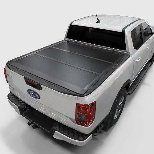 Toptiny Low Profile Hard Folding Truck Bed Tonneau Cover Fits 2019-2023 Ford Ranger 5'1" Bed (61")