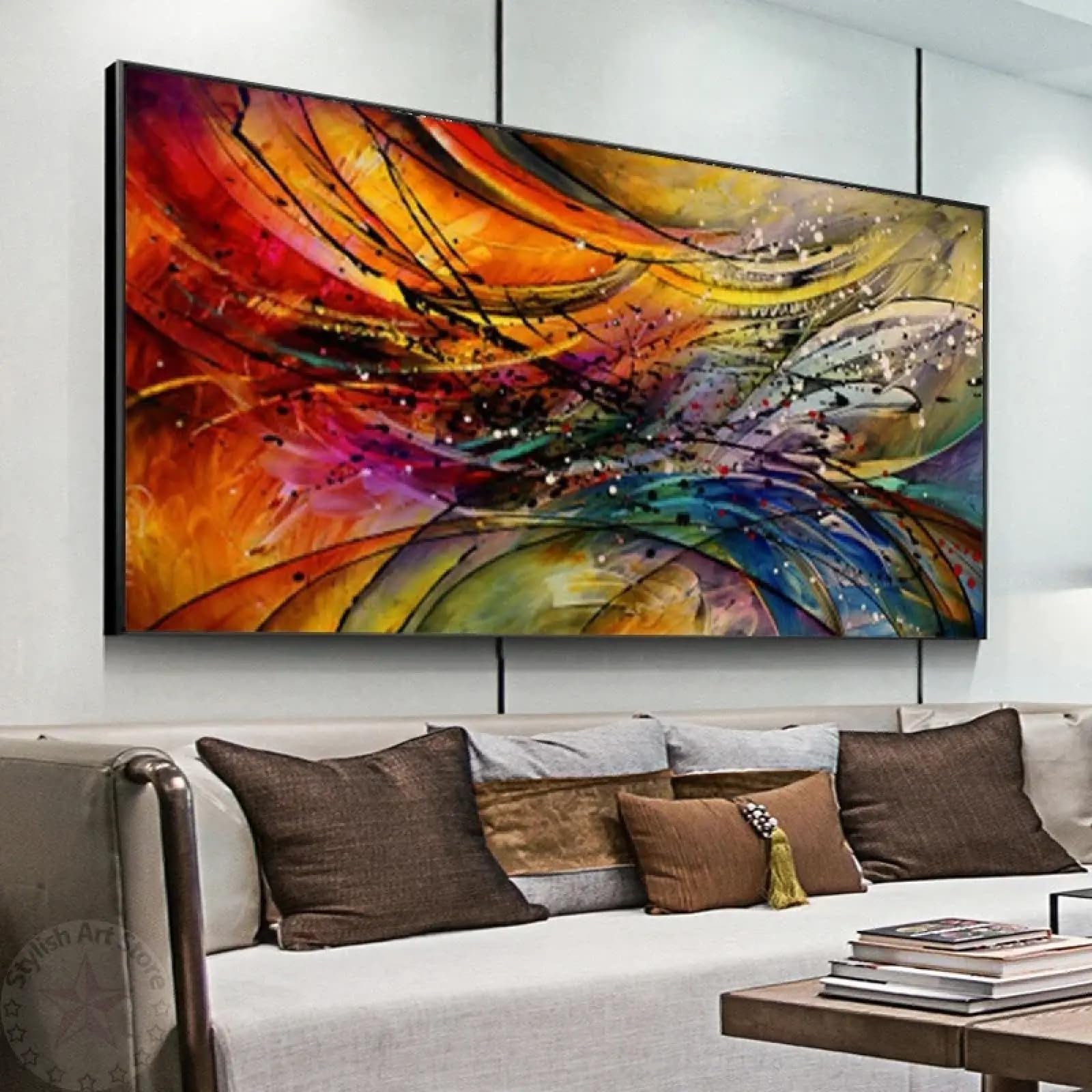 Decoration d'interieur graffiti XINBAO grande toile coloree de 40x80cm
