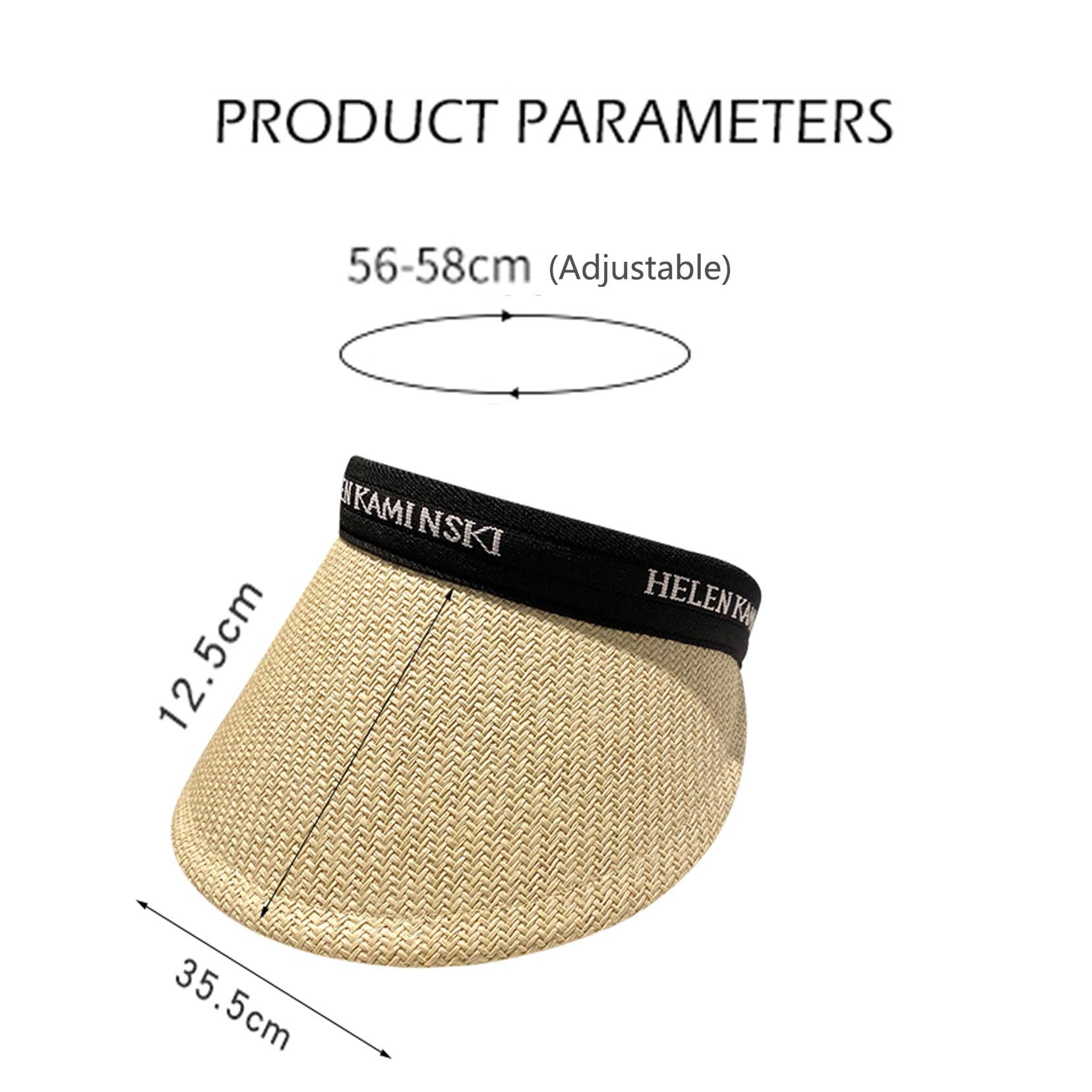 Strandhüte für Frauen mit breitem Krempe Hut Sonnenschutz Strohhut Falten Hut Sommer UV -Schutz Visors Beige-56-58cm
