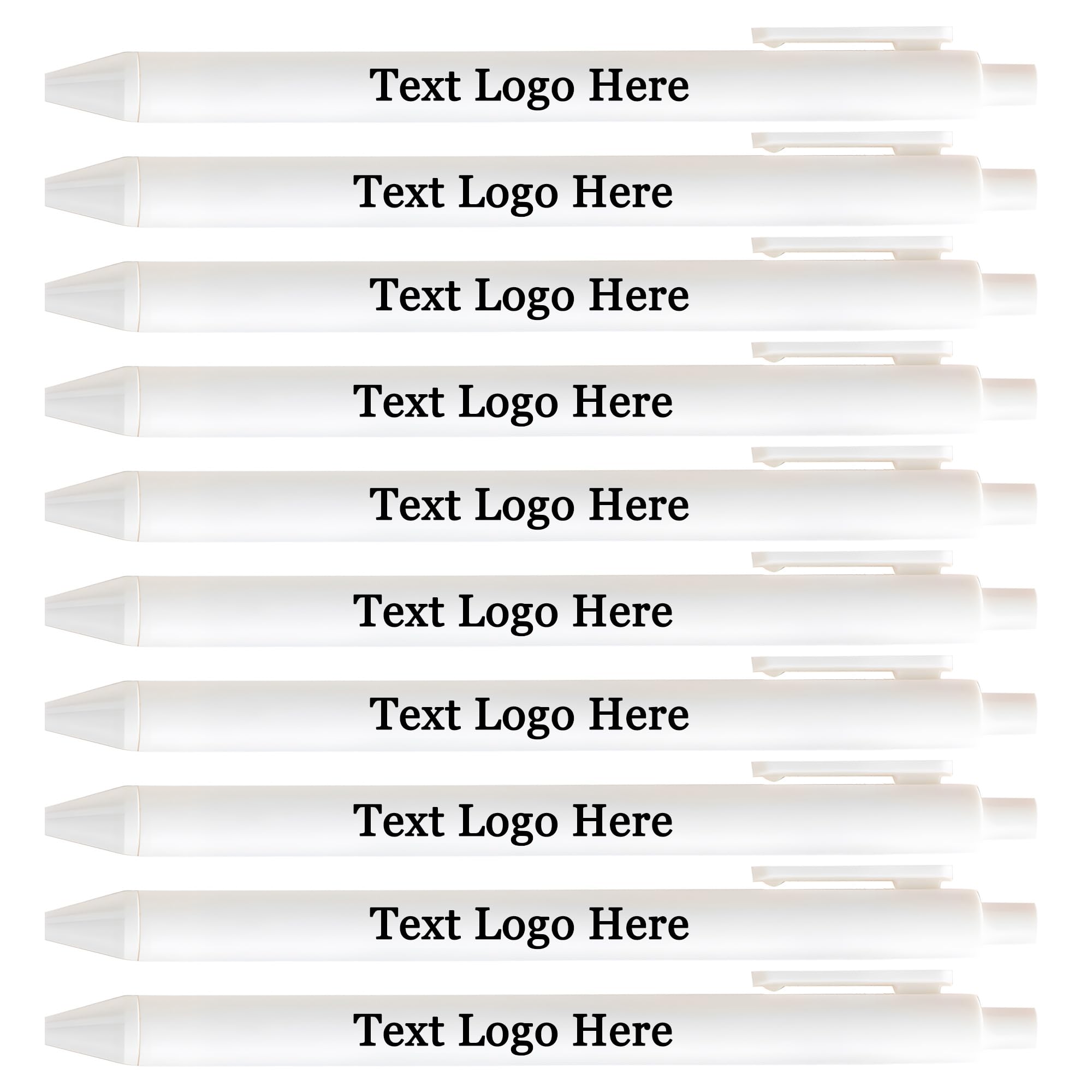 HEYZARDA Personalised Pens with Logo Text Name Bulk Custom Pen for Office Church School Business 100 Pcs, white