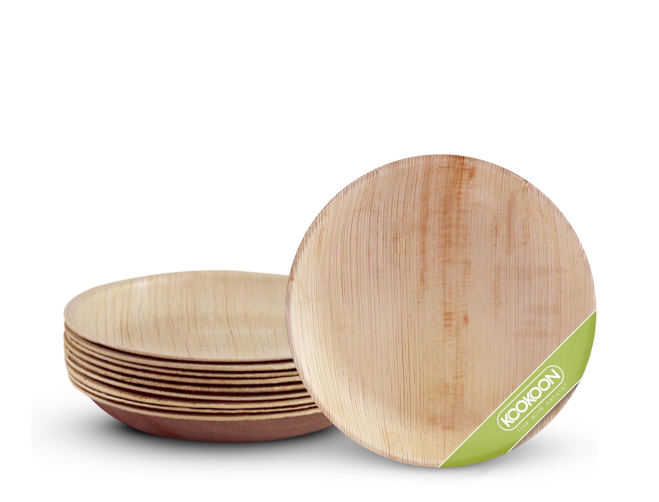 KOOKOON 50 Pcs Disposable Palm Leaf Plates - 6" (15cm) Small Round Plates, Eco Friendly, Biodegradable, Compostable Plates, Like Wooden Plates, Paper Plates, for Hot Food, Side Plates (B0CFC7CDYC) Amazon Price History, Amazon Price Tracker