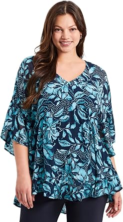 Avenue Womens Plus Size Harlow Chiffon Blouse