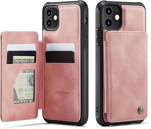 Miniatura 96 de Vinich Funda tipo cartera para iPhone 11 con tarjetero y ranuras de crédito con bloqueo RFID, función atril, a prueba de golpes, para iPhone 11