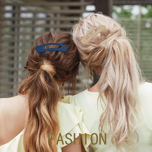 Miniatura 5 de Paquete de 7 pinzas planas para el cabello, pinzas planas mate para mujer, pinzas grandes antideslizantes para cabello grueso o fino, pinzas de pelo