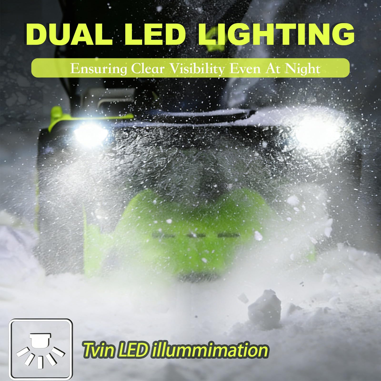 Spazzaneve Senza Fili, Motore Brushless 3500W, Direzione di Lancio Regolabile a 180°, Larghezza di Spazzolamento 50cm/20in, Distanza di Lancio 7.6m/25ft, per Viali e Terrazze
