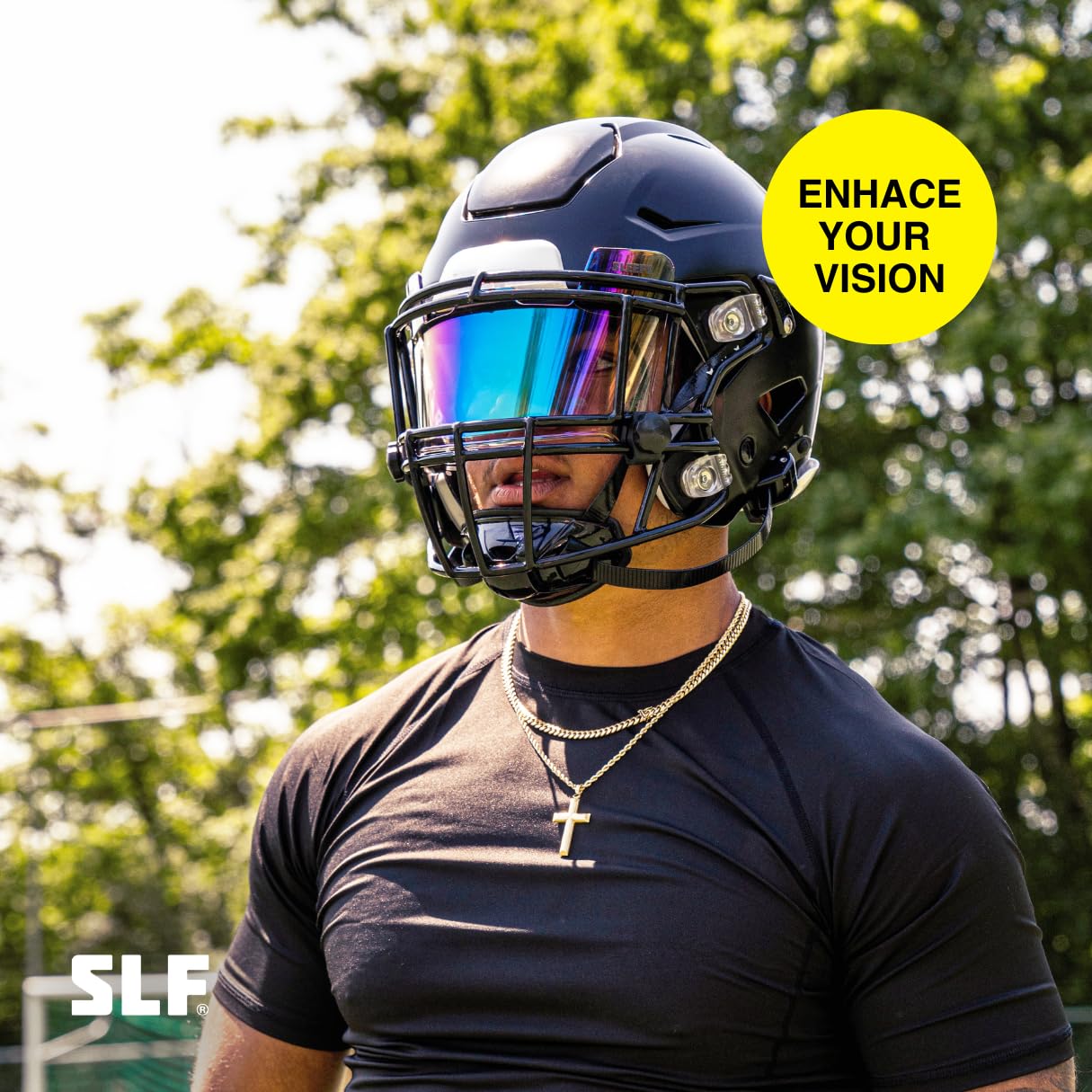 SLEEFS Football Helmet Visor [Bifrost Rainbow] - Tinted Professional Football Visor/Shield - Fits Youth & Adult Helmets