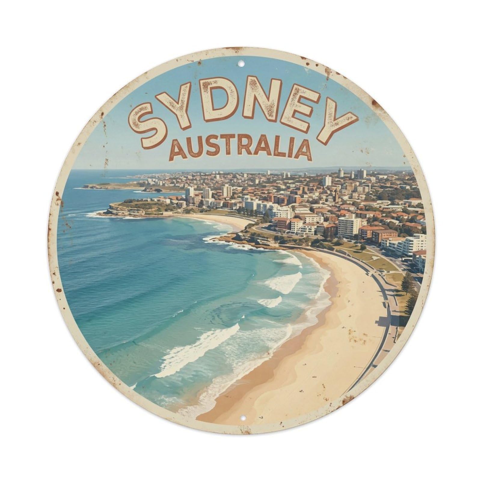 Vintage Travel Sydney Australia Riverside Metal Tin Sign