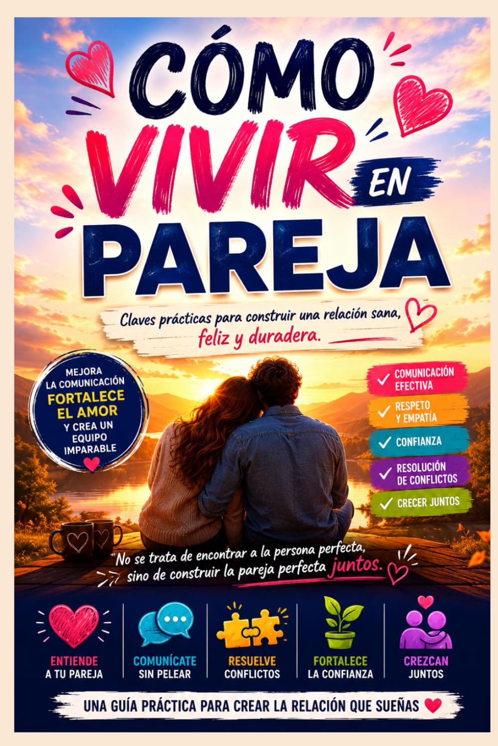 Cómo Vivir en Pareja: Guía práctica para mejorar la comunicación, resolver conflictos y construir una convivencia feliz y sin estrés