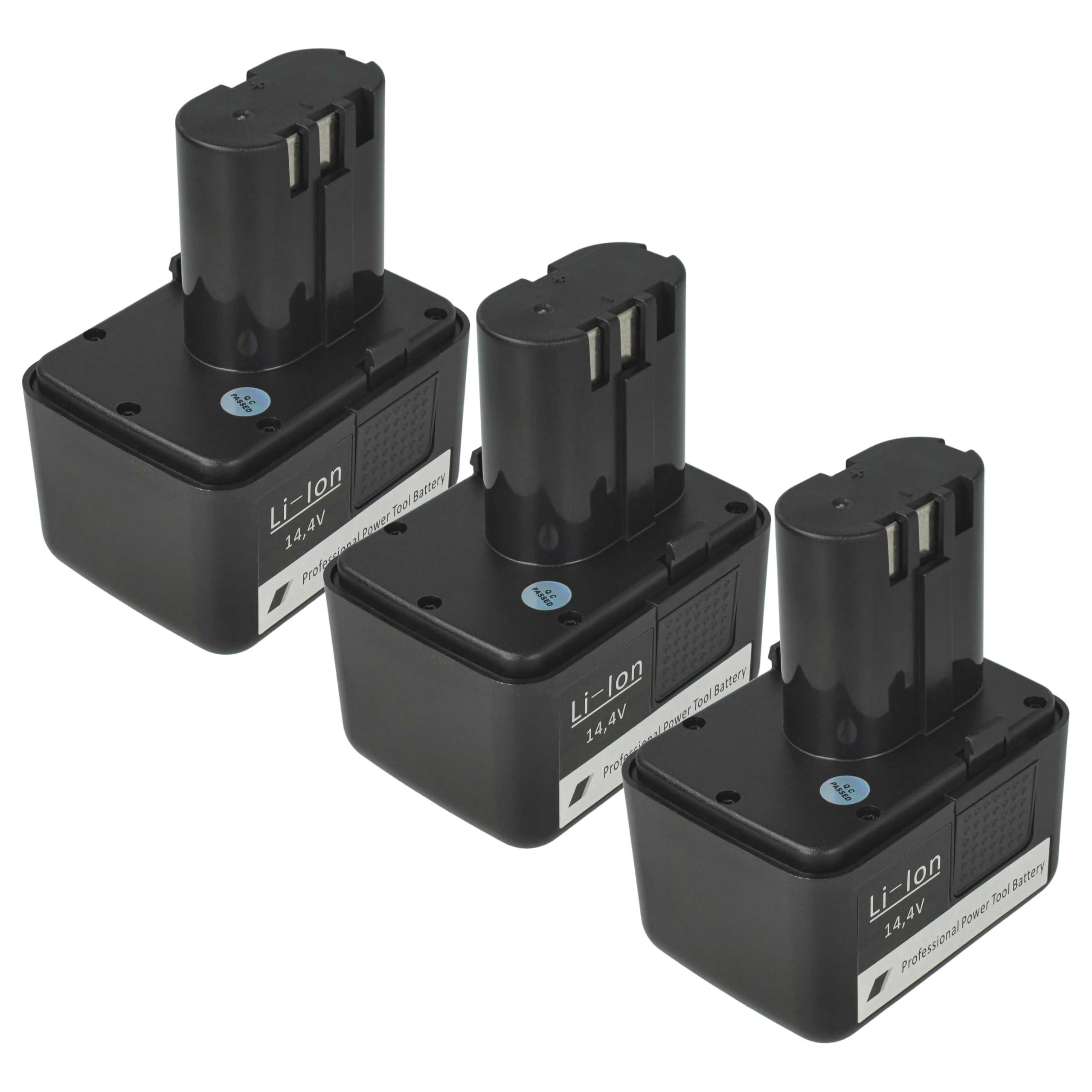 vhbw 3X Akku Ersatz für Gesipa 7251045 | 7251049 für Werkzeug, Blindniet-Setzgerät (2000 mAh, Li-Ion, 14,4 V)