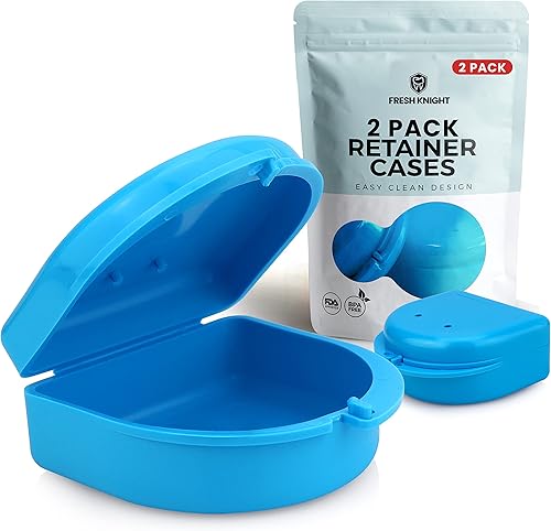 Estuche de retención (paquete de 2). Estuche de retención con orificios de ventilación. Estuche perfecto para dentadura, funda protectora bucal,