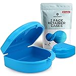 FRESH KNIGHT Retainer Case (2 Pack). Retainer Case with Vent Holes Perfect for Denture, Mouth Guard, Aligner (Sky Blue)