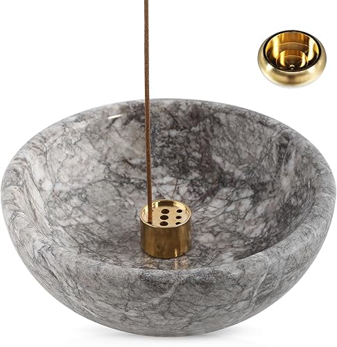 Soporte de incienso de mármol marroquí de lujo, soportes de incienso para palos, quemador de incienso resistente, atrapa cenizas, ideal para
