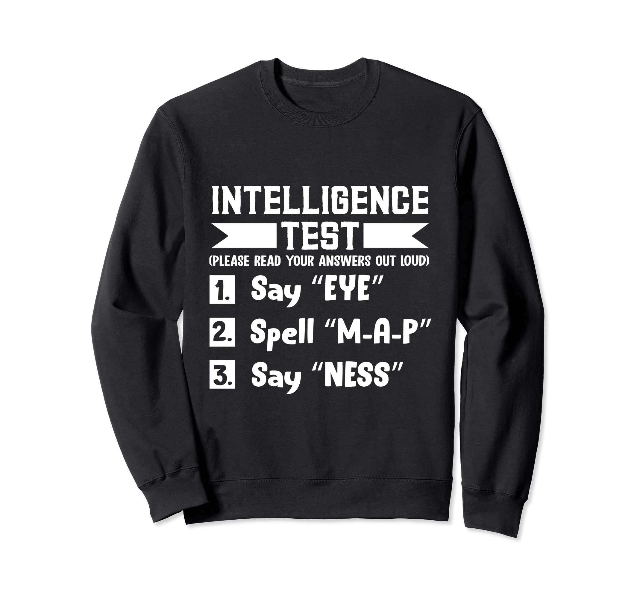 Intelligence Test Say Eye M A P Ness - Funny Dad Joke Sweatshirt