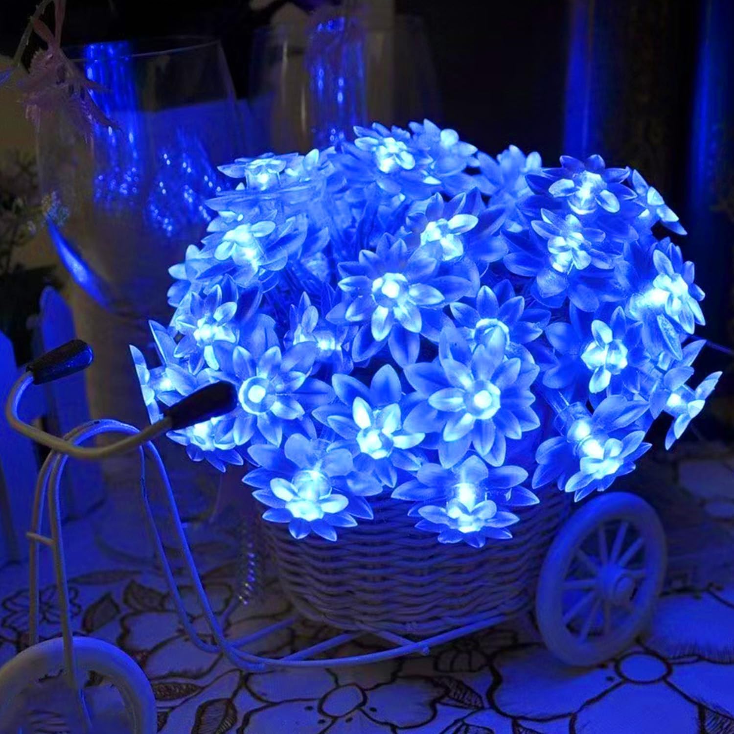 HHUYAMM Solar String Lights, 8 Lighting Modes, 16.4FT/5M 20LED Solar String Lights, Used for Garden Fences and Courtyard Decorations