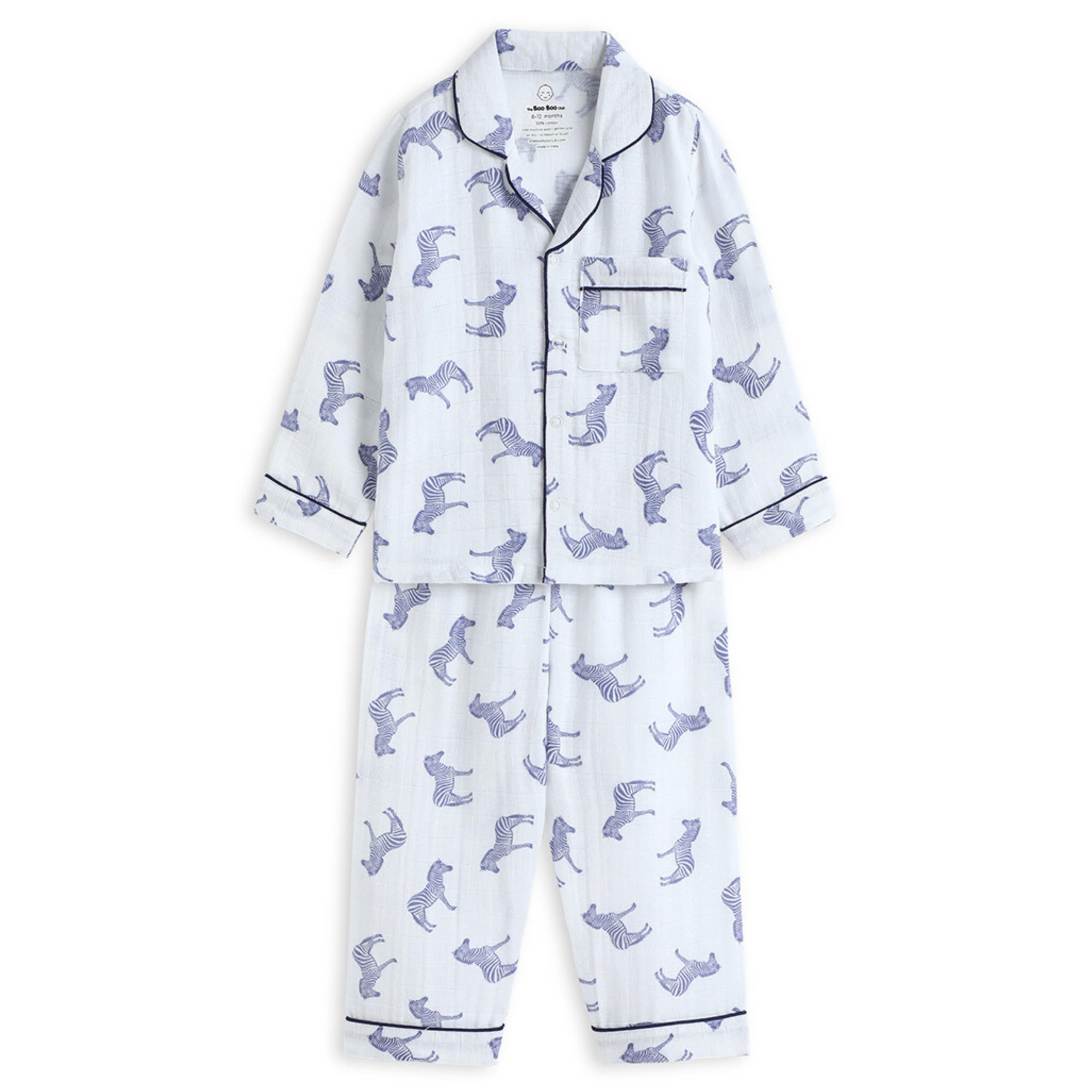 the boo boo club Muslin Cotton Print Muslin Night Suit for Boys and Girls | Sleepwear for Babies | Pajama Set for Kids | Night wear for Baby-picture-15