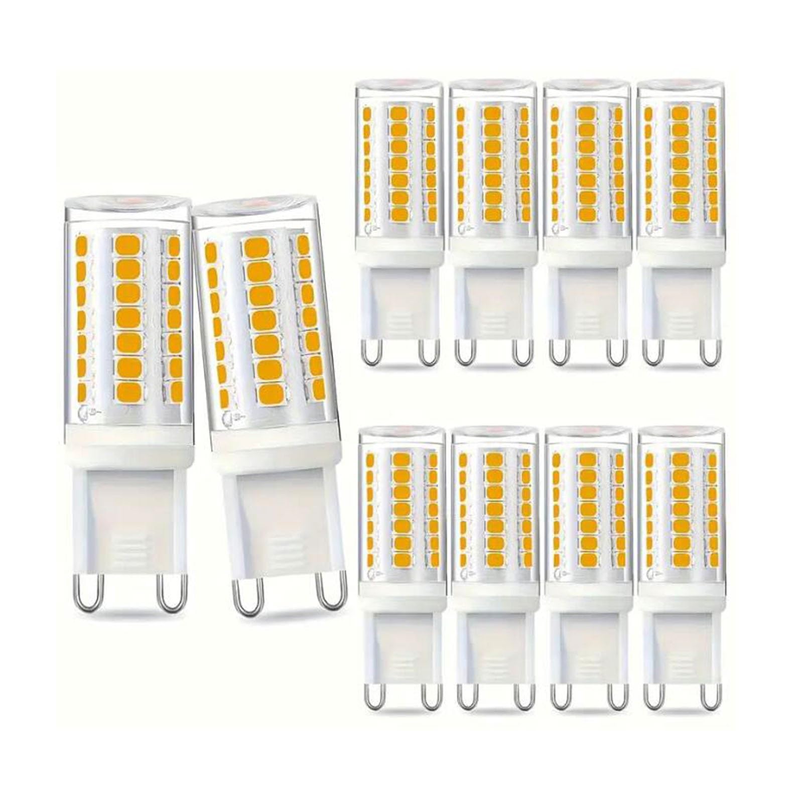 Lampadina LED G9 3W equivalenti 30W CRI 80+ Senza sfarfallio Per illuminazione domestica lampadari plafoniere lampade da tavolo camera da letto cucina soggiorno(Warm White 3000K,10pack)