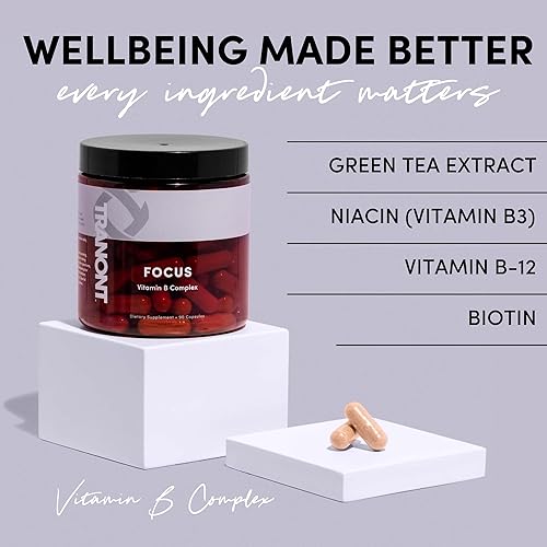 Miniatura 4 de Tranont Complejo Focus Vitamina B Mejora la claridad mental, la energía y la salud inmunológica con suplementos naturales, té verde y suplemento de